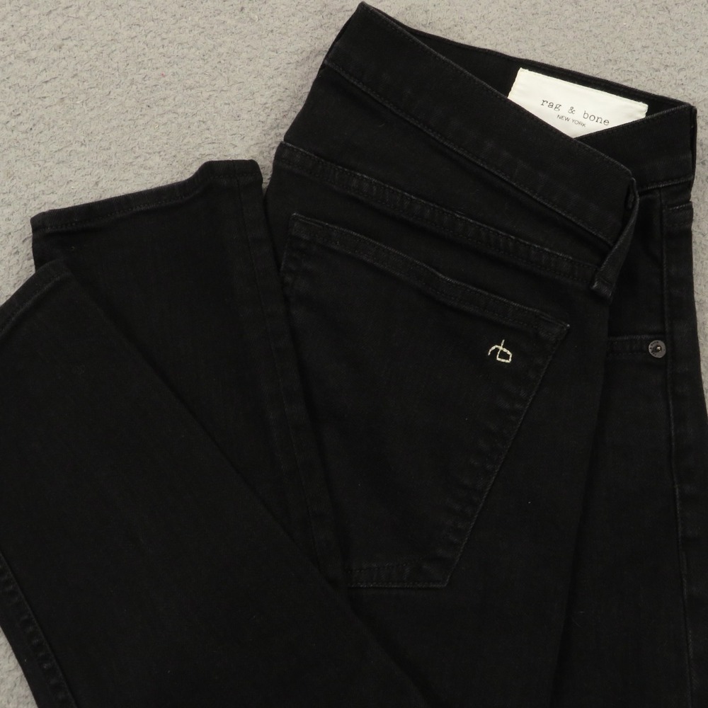Rag & Bone Mens Fit 1 Extra Slim Black Jeans 34x34 Made in USA Stretch Denim
